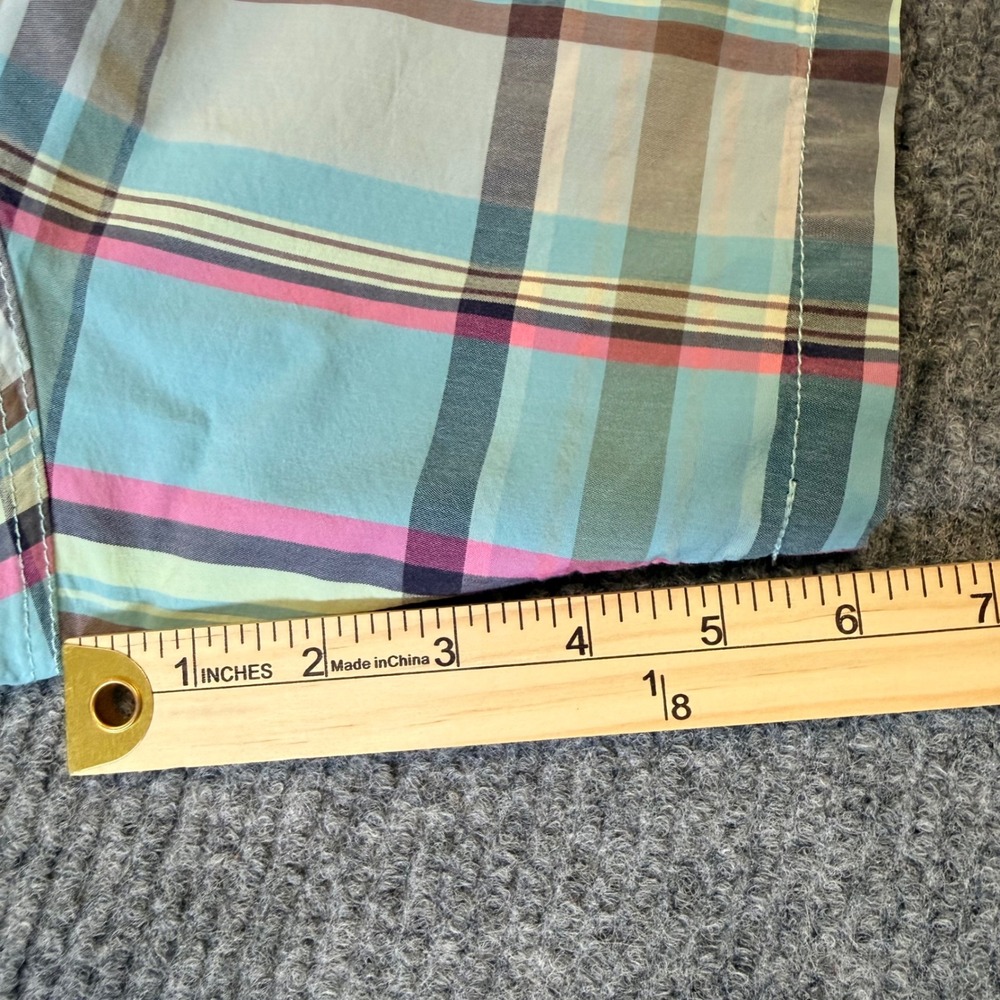 Lacoste Mens Plaid Swim Trunks Blue Pink Yellow Drawstring Board Shorts Size L - Picture 5 of 7